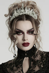 White Irregular Beaded Women's Gothic Crystal Headwear